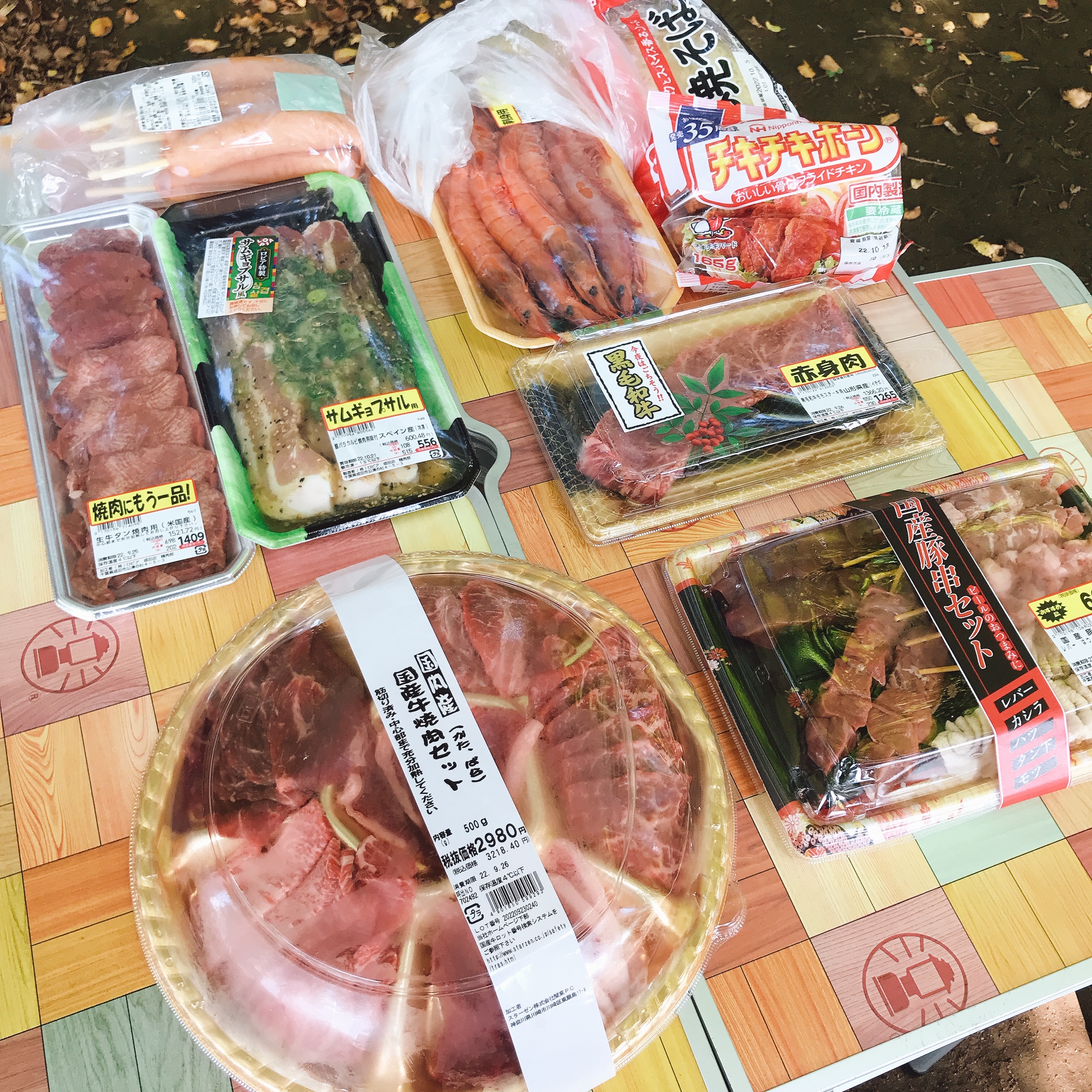バーベキューの食材
