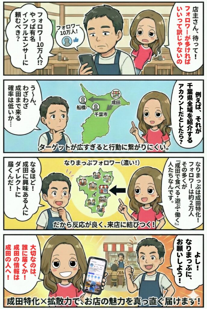 成田市に特化した「質の高いフォロワー」