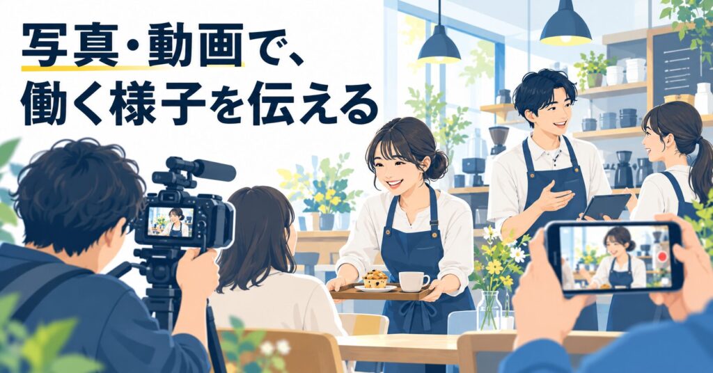 写真・動画で、働く様子を伝える