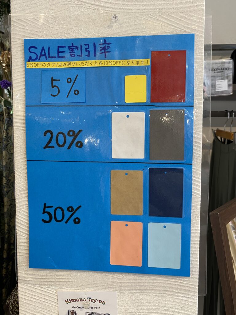値下げの札