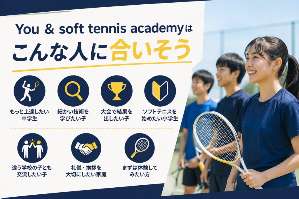 You & soft tennis academyはこんな人に合いそう